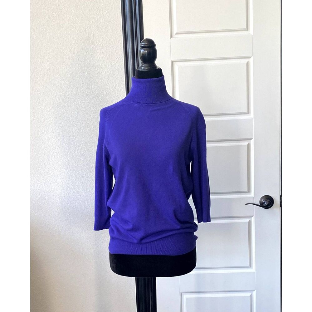 Deep Purple Snug Womans Mock Neck Sweater